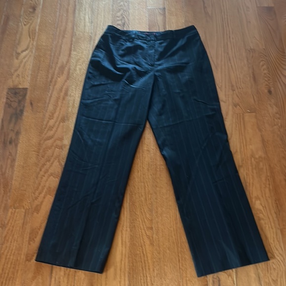 ANNE KLEINE WOMEN DRESS PANTS BLACK WITH RED AND WHITE STRIPES wide legs size 10 - Picture 2 of 4
